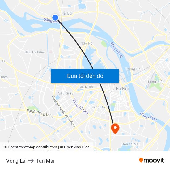 Võng La to Tân Mai map