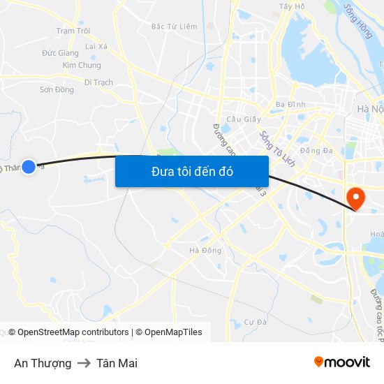 An Thượng to Tân Mai map