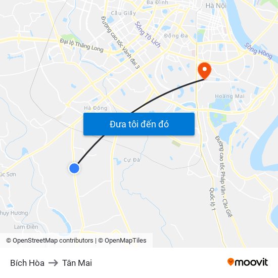 Bích Hòa to Tân Mai map