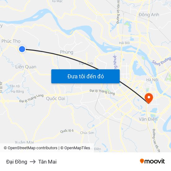 Đại Đồng to Tân Mai map