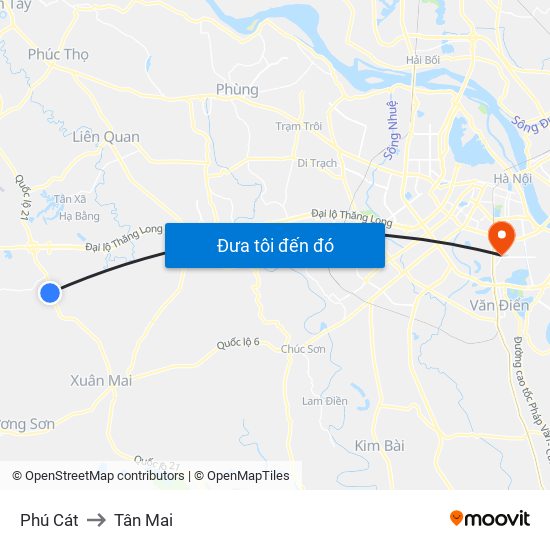 Phú Cát to Tân Mai map