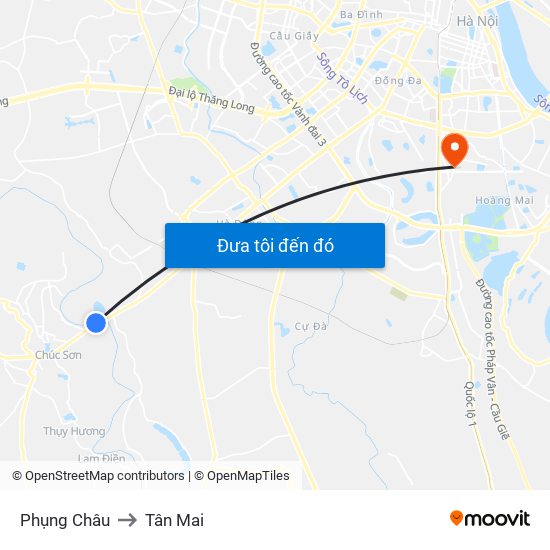 Phụng Châu to Tân Mai map