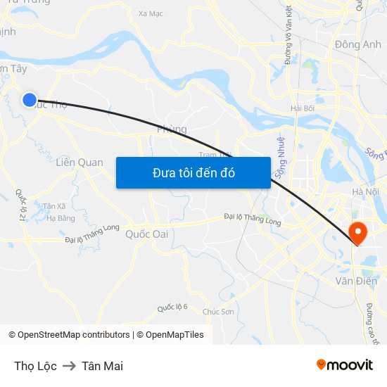 Thọ Lộc to Tân Mai map