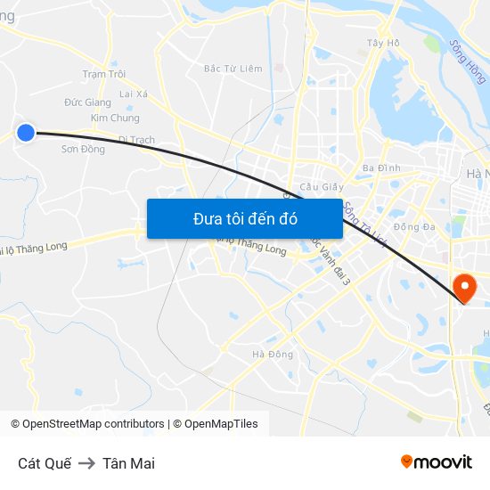 Cát Quế to Tân Mai map