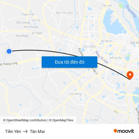 Tiền Yên to Tân Mai map