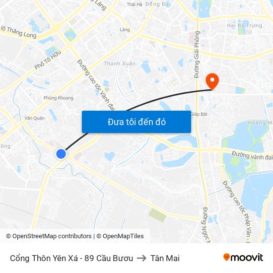 Cổng Thôn Yên Xá - 89 Cầu Bươu to Tân Mai map