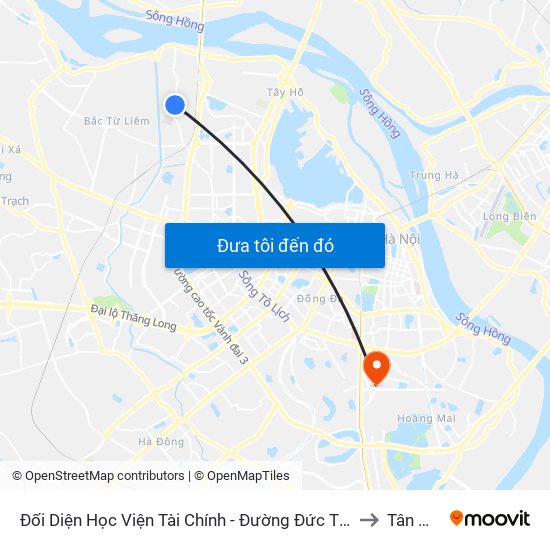 Đối Diện Học Viện Tài Chính - Đường Đức Thắng to Tân Mai map