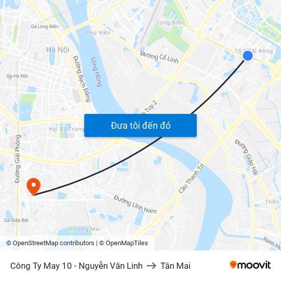Công Ty May 10 - Nguyễn Văn Linh to Tân Mai map