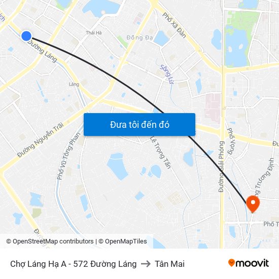 Chợ Láng Hạ A - 572 Đường Láng to Tân Mai map