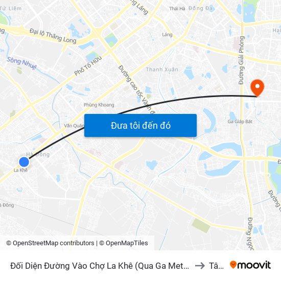 Đối Diện Đường Vào Chợ La Khê (Qua Ga Metro La Khê) - 405 Quang Trung (Hà Đông) to Tân Mai map