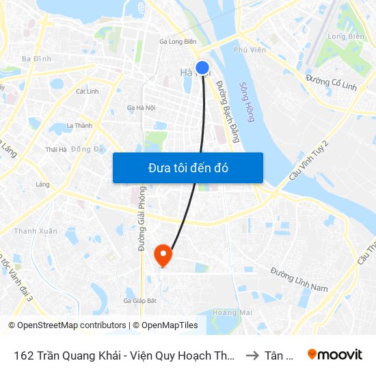 162 Trần Quang Khải - Viện Quy Hoạch Thủy Lợi to Tân Mai map