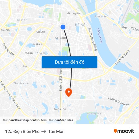 12a Điện Biên Phủ to Tân Mai map