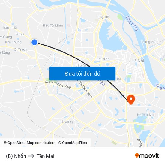 (B) Nhổn to Tân Mai map