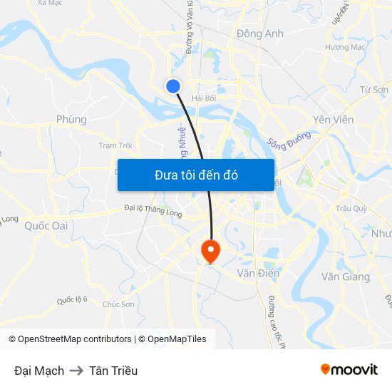 Đại Mạch to Tân Triều map