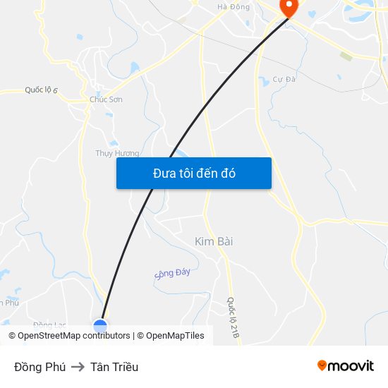 Đồng Phú to Tân Triều map