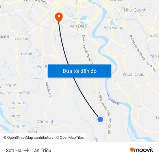 Sơn Hà to Tân Triều map