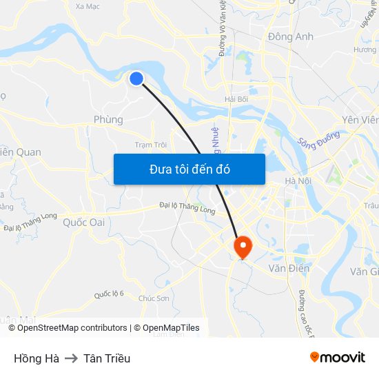 Hồng Hà to Tân Triều map