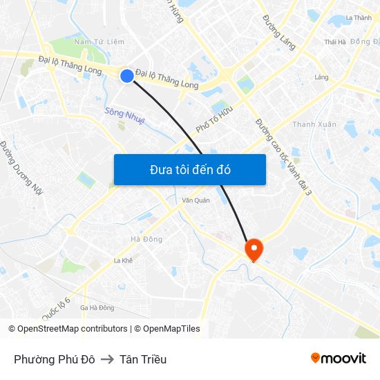 Phường Phú Đô to Tân Triều map