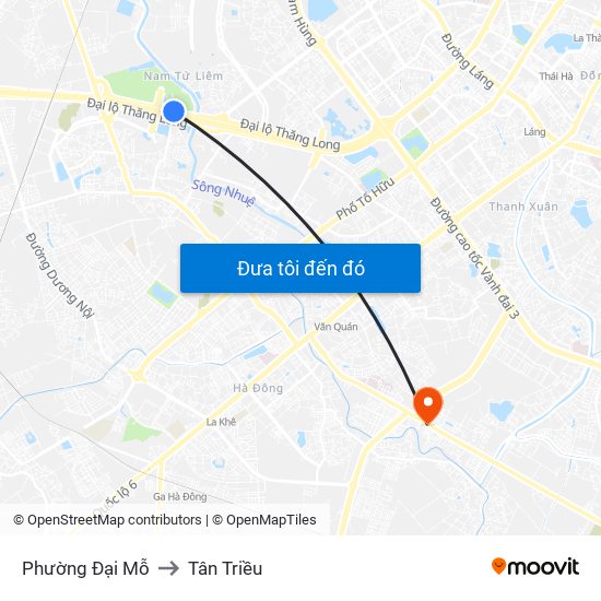 Phường Đại Mỗ to Tân Triều map