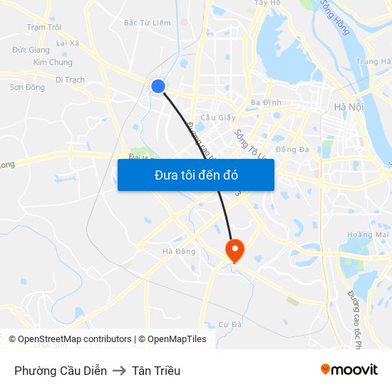 Phường Cầu Diễn to Tân Triều map