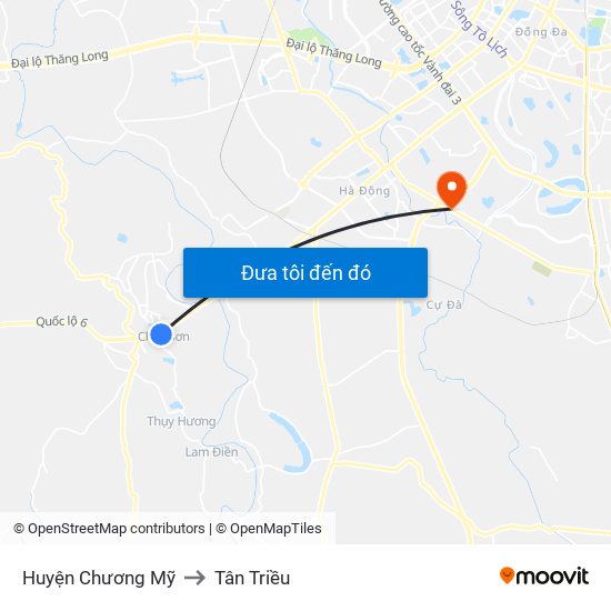 Huyện Chương Mỹ to Tân Triều map