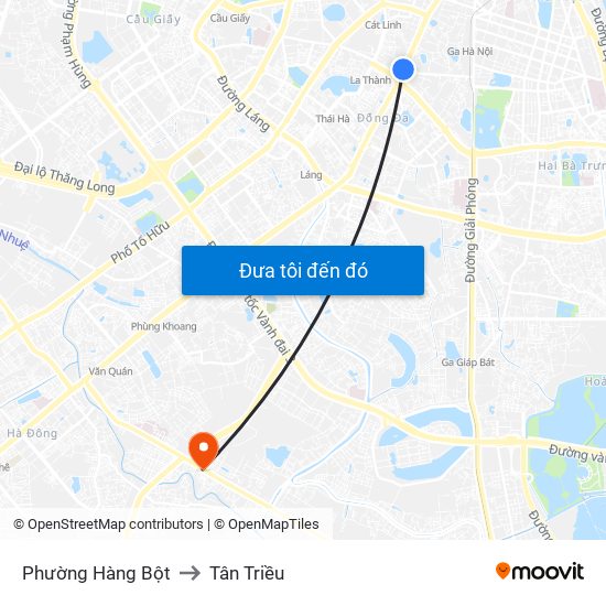 Phường Hàng Bột to Tân Triều map