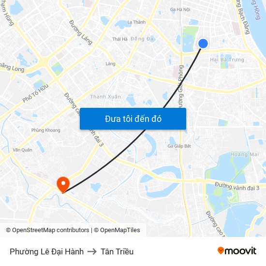 Phường Lê Đại Hành to Tân Triều map