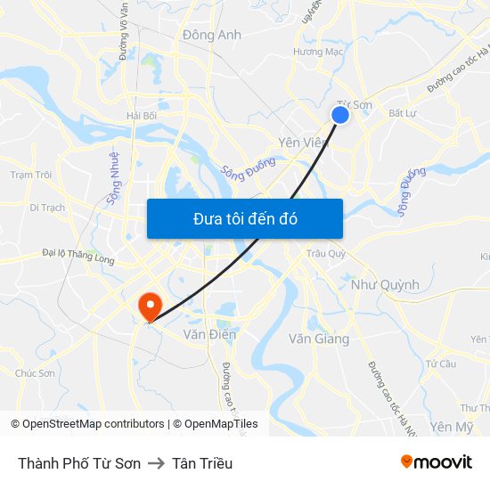 Thành Phố Từ Sơn to Tân Triều map