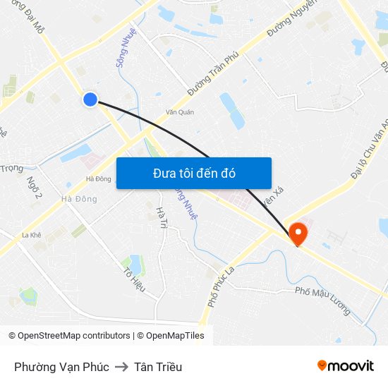 Phường Vạn Phúc to Tân Triều map