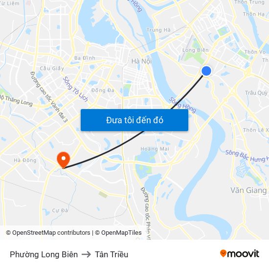 Phường Long Biên to Tân Triều map