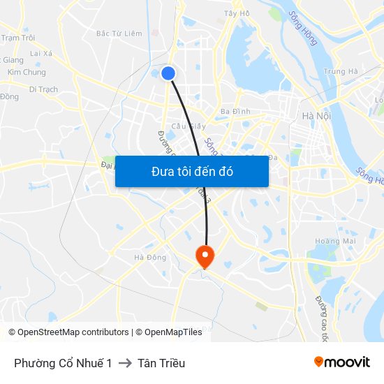 Phường Cổ Nhuế 1 to Tân Triều map