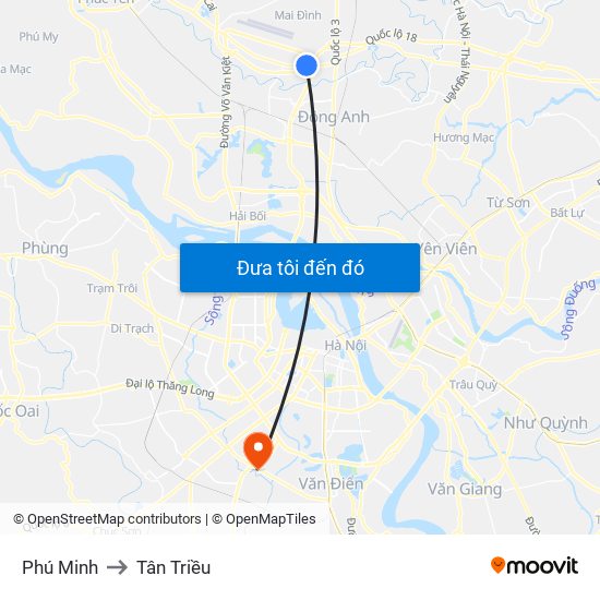 Phú Minh to Tân Triều map