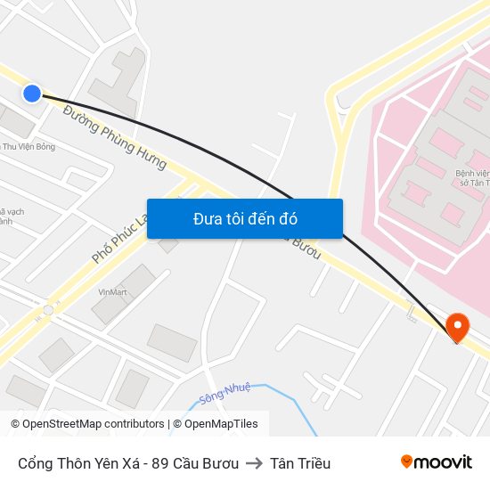 Cổng Thôn Yên Xá - 89 Cầu Bươu to Tân Triều map