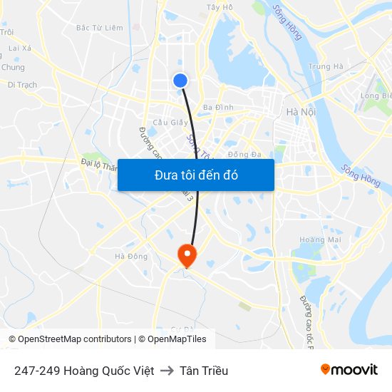 247-249 Hoàng Quốc Việt to Tân Triều map