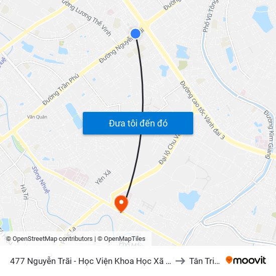 477 Nguyễn Trãi - Học Viện Khoa Học Xã Hội to Tân Triều map