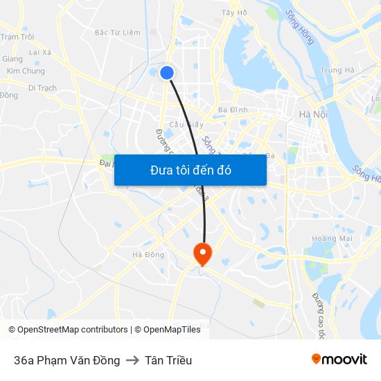 36a Phạm Văn Đồng to Tân Triều map