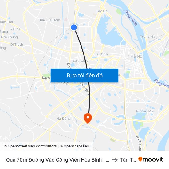 Qua 70m Đường Vào Công Viên Hòa Bình - Phạm Văn Đồng to Tân Triều map