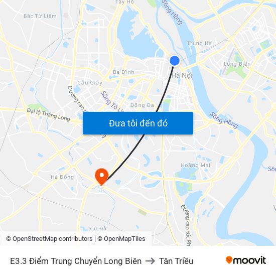 E3.3 Điểm Trung Chuyển Long Biên to Tân Triều map
