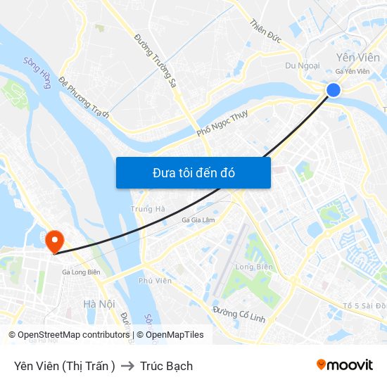 Yên Viên (Thị Trấn ) to Trúc Bạch map