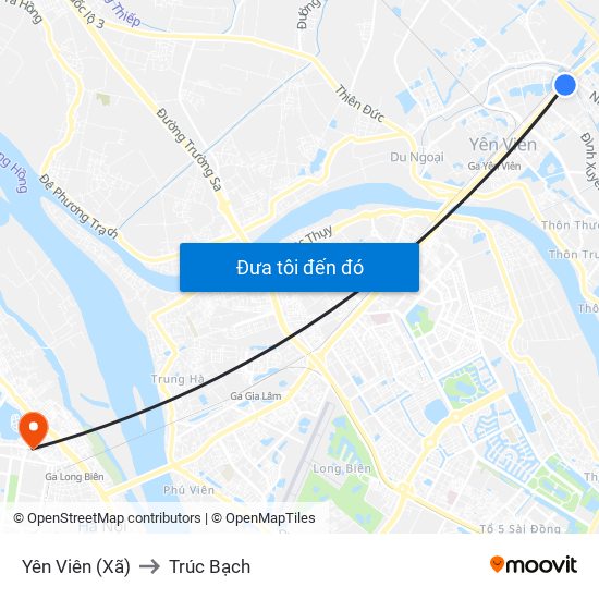 Yên Viên (Xã) to Trúc Bạch map