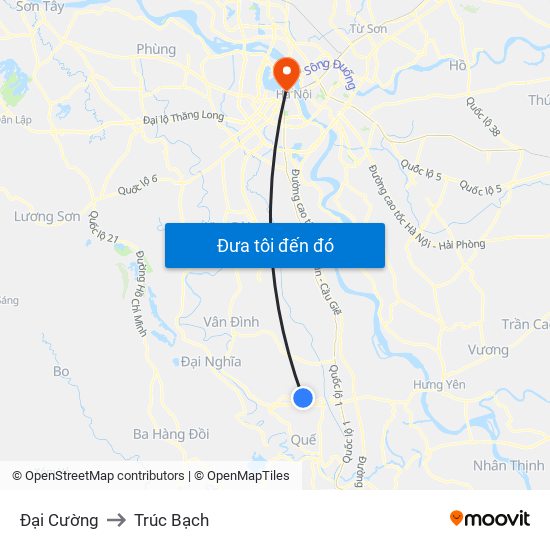 Đại Cường to Trúc Bạch map