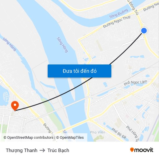 Thượng Thanh to Trúc Bạch map