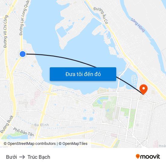 Bưởi to Trúc Bạch map