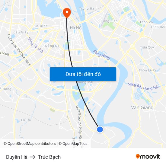 Duyên Hà to Trúc Bạch map