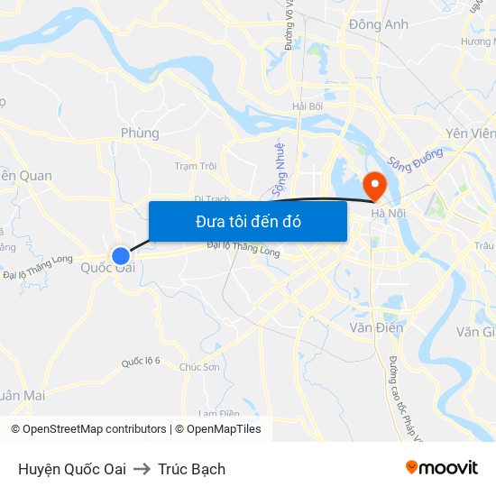 Huyện Quốc Oai to Trúc Bạch map