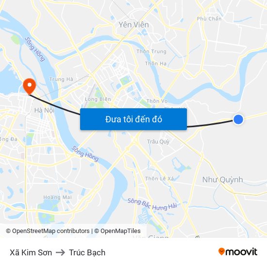 Xã Kim Sơn to Trúc Bạch map
