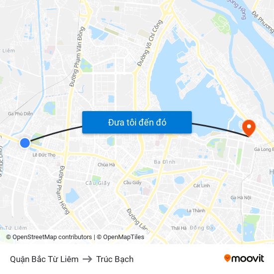 Quận Bắc Từ Liêm to Trúc Bạch map