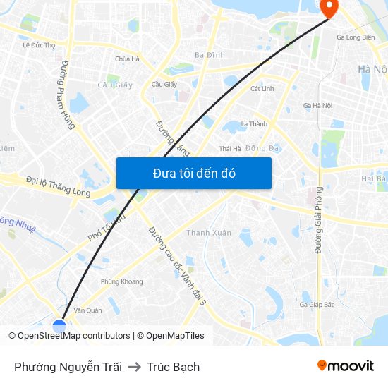 Phường Nguyễn Trãi to Trúc Bạch map