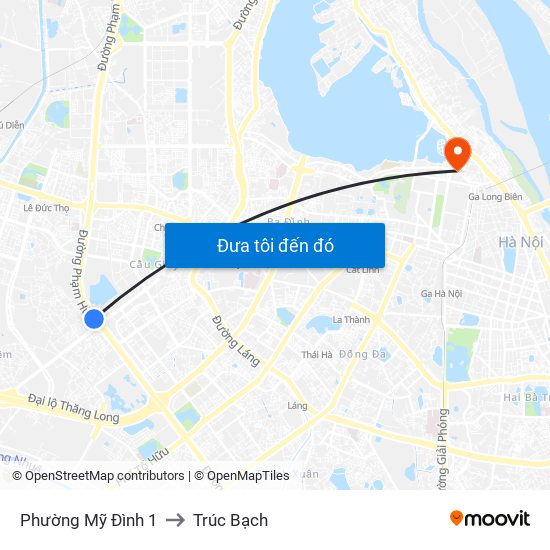 Phường Mỹ Đình 1 to Trúc Bạch map