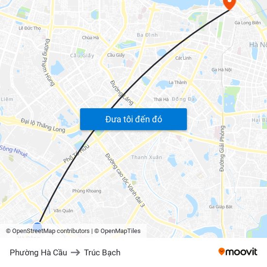Phường Hà Cầu to Trúc Bạch map